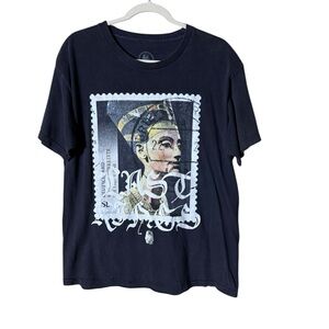 Last Kings Egyptian Nefertiti Stamp Graphic T-Shirt Medium Streetwear Grunge